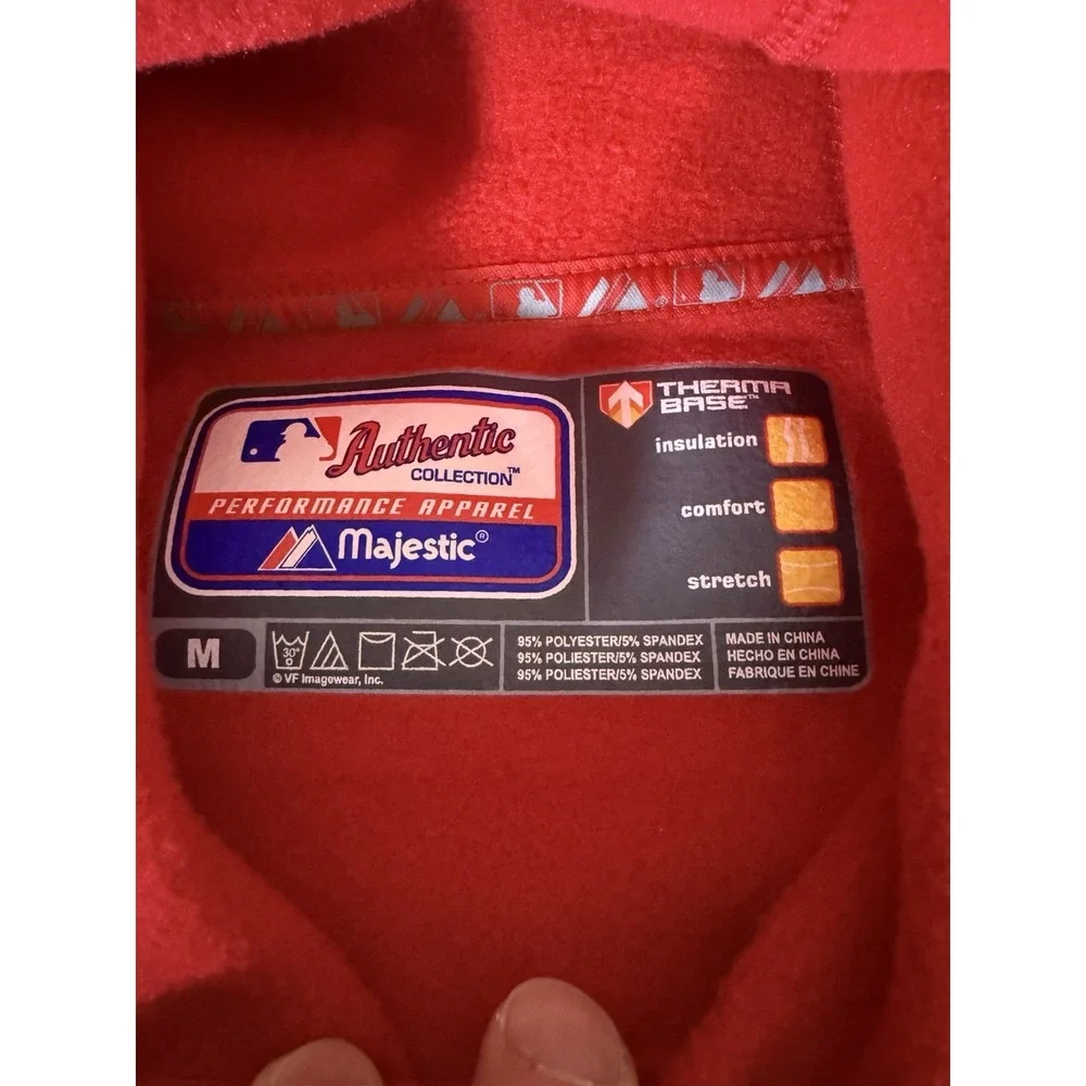 Philadelphia Phillies Hoodie Adult Medium Red Majestic 2009 Playoffs MLB Mens - Picture 6 of 9
